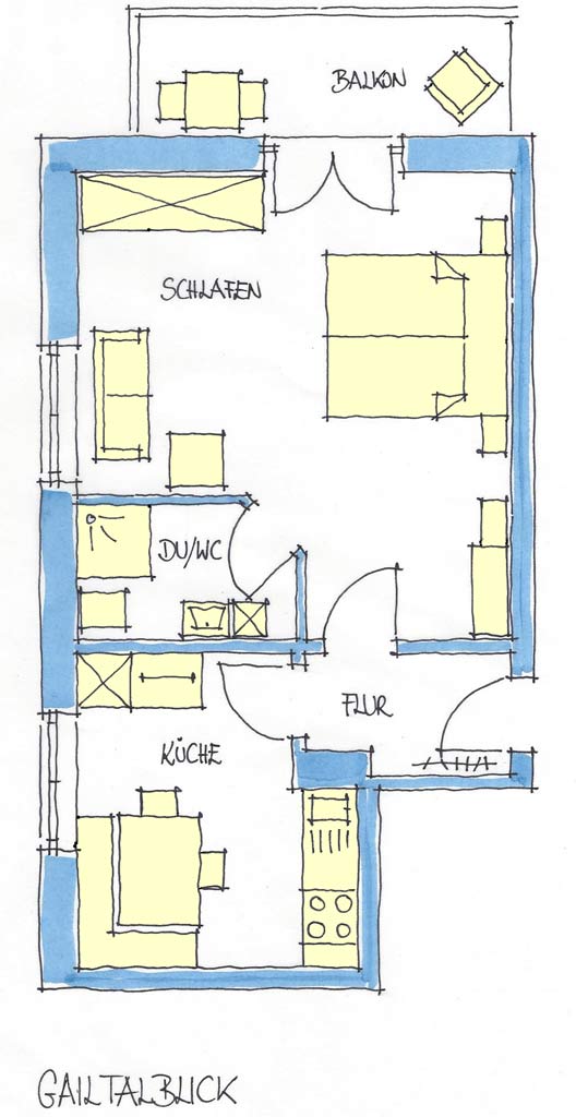 Grundriss Ferienwohnung Gailtalblick